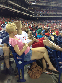 Phillies fan sporting a face covering long before COVID- August  