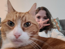 Photobombing my cats selfie