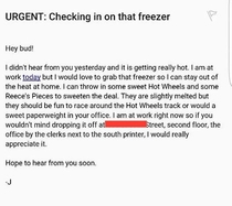 Pic #1 - Buddy tried to sell his freezer on Craigslist