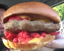 Pic #1 - Carls Jr Flamin Hot Cheetos Thickburger