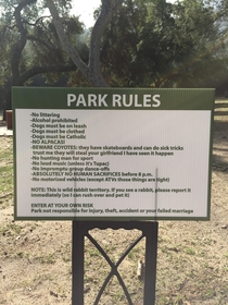 Pic #1 - I added some new rules to the park by my house