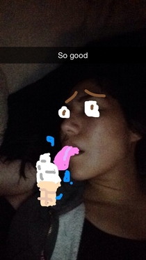 Pic #1 - I like to draw on the Snapchats of my sleeping girlfriend She might kill me for this