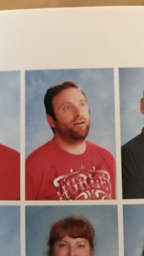 Pic #1 - Looking through my nephews high school yearbook when he shows me his favorite teacher