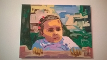 Pic #1 - My friend painted his  year old She looks like GW Bush