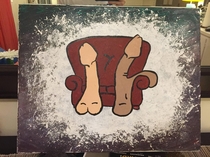 Pic #1 - My  NY Resolution was to make a Penis themed painting once a month for a year It went well