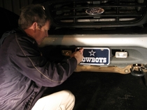 Pic #1 - Parents and I prank each other on our birthdays this is what they did to my truck last night