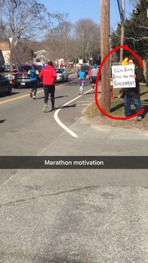 Pic #1 - Real marathon motivation