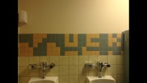 Pic #1 - So my buddies boss asked the tile guys to re-do the tiles to make the placement more random I guess they werent to happy about having to do that when you see it