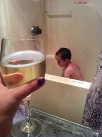 Pic #1 - The wifes friend sent her this picture of her son in the bath so we responded appropriately