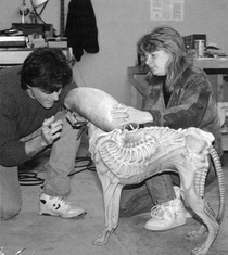 Pic #1 - The Xenomorph in Alien  was originally played by a small Whippet dog until the crew shot a sequence th image and realized that it was too comical