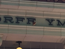 Pic #1 - Theres a piece of pizza stuck in the name of one of the buildings at my university