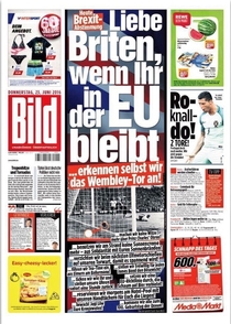 Pic #1 - Translation of the front page of German newspaper Bild in response to todays British EU referendum