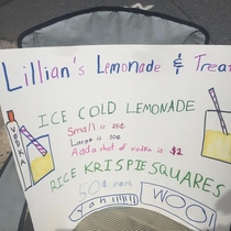 Pic #1 - Went to buy two cups of lemonade from a lemonade stand a group of ish year old girls set up next to our office to be a good person Turns out there was a surprise option the Mom was hiding under the table Happy Friday