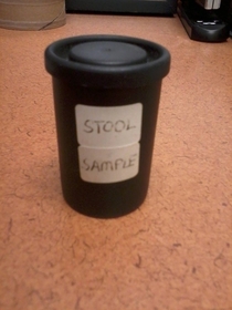 Pic #2 - A patient brought in this stool sample today for me