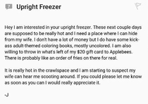 Pic #2 - Buddy tried to sell his freezer on Craigslist
