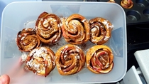 Pic #2 - I made the apple roses everyone has been sharing on Facebook I did not expect them to come out this well Expectation