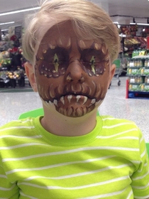 Pic #2 - My brother just did some face-painting for a local supermarket Not all the kids were happy about it