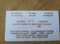 Pic #2 -  year old man down the street handed my dad his business card this morning