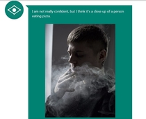 Pic #3 - Captionbot has absolutely no idea about smoking