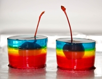 Pic #3 - Gave making rainbow jello shots a try