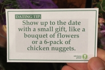 Pic #3 - I left some free dating advice in the floral department of a grocery store