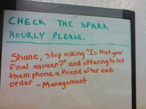 Pic #3 - My coworker at the Walmart deli causes a lot of trouble for management