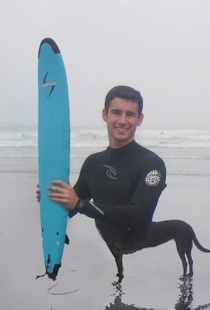 Pic #3 - My friend pointed out that I looked like a centaur in this surfing photo so I fixed it