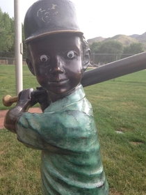 Pic #3 - someone put googly eyes on some statues the last one is my favorite