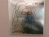 Pic #31 - Every week I draw a new version of my co-worker on his dry erase board He is a quiet  year old man and doesnt really know how to feel about this