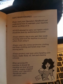 Pic #4 - You can tell this old safety manual was made for a male audience
