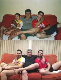 Pic #6 - for my Mums birthday my brother and I recreated our most awkward childhood photos as fully grown adults