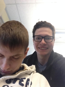Pic #6 - I like taking selfies with classmates who fall asleep in class