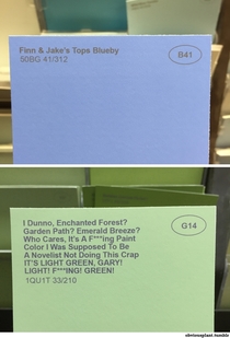 Pic #7 - I renamed some of the paint colors at the hardware store