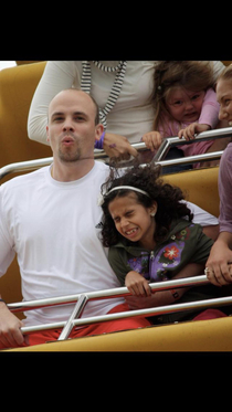 Pic from over  years ago on a Sea Dragon ride I cant decide what is more funny my weird face the look on my daughter or the look on the little demon girl behind us