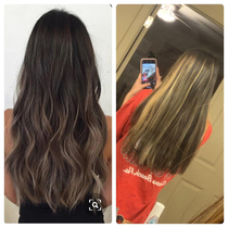 Picture I showed the hair stylist vs what I got 