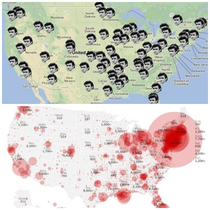 Places Johnny Cash claims to have been in the song ive been everywhere vs the Covid- spread map Coincidence