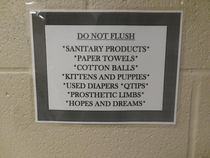 Please do not flush