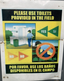 Please use toilets in the field