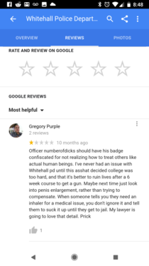 Police Department Google Review