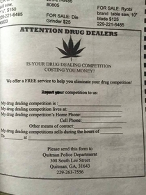 Police Department Newspaper ad on 