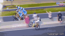 Popping a wheelie at the Tour de France