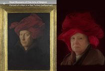 Portrait of a Man in a Red Turban v My Grandma