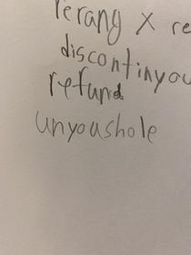 Practicing for sons spelling test thought he was calling me an asshole unusual