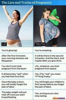 Pregnancy as popular culture has portrayed it is a lie 