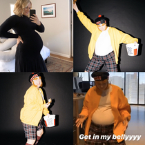 Pregnant Friend dressed up as Fat Bastard - GET IN MY BELLY
