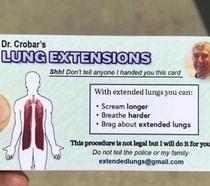 Presenting lung extensionismist specialist Dr Crobar