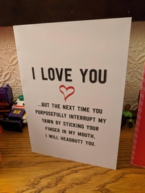 Pretty much sums up my marriage The card I received from my wife