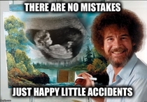 Pretty pleased with my Bob Ross themed pregnancy announcement