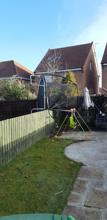 Pretty windy today We almost got some new garden furniture