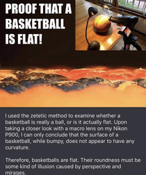 Proof that a basketball is flat